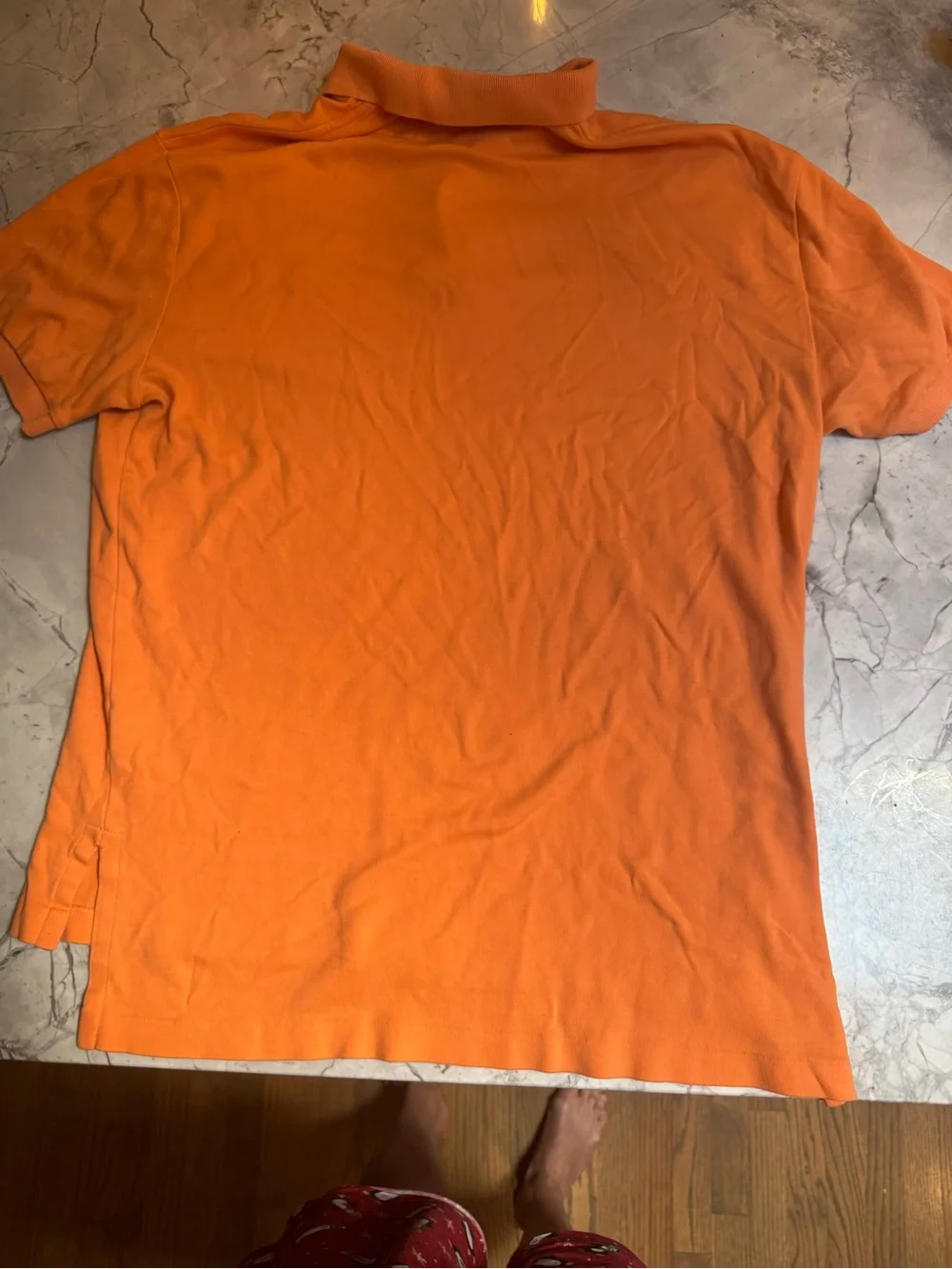 Polo by Ralph Lauren Men's Orange Polo with Blue Pony size small